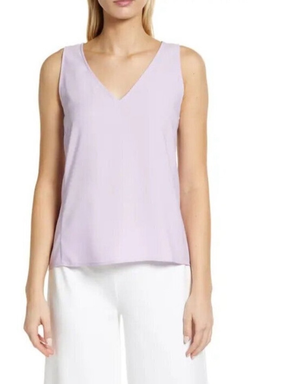 New Nordstrom XS Purple Double V Neck Cami Tank Top